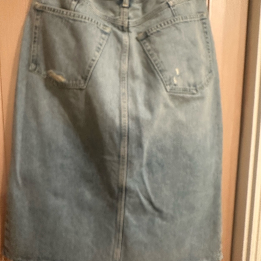 Re/Done Light Blue Denim Pencil Skirt - Picture 11 of 11